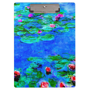 Seerosen, Rot, von Oscar-Claude Monet Klemmbrett