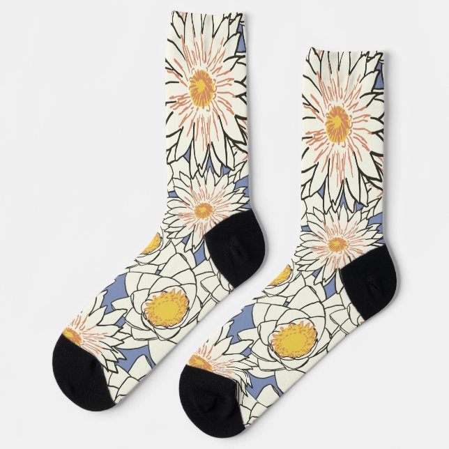 Seerosen Socken (Linkes Detail)