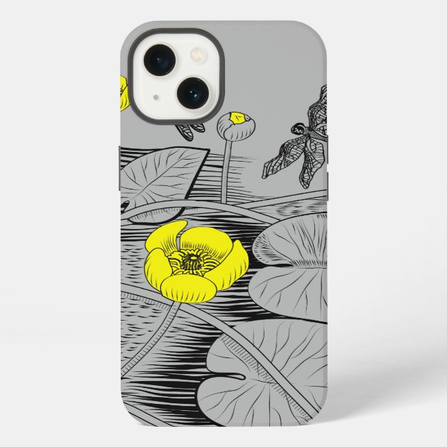 Seerosen-Stich iPhone Hülle (Rückseite)