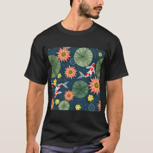 Seerosen und Koi-Fische T-Shirt