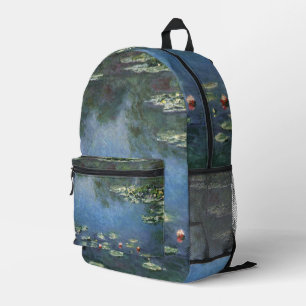 Seerosen von Claude Monet, Vintage Flowers Bedruckter Rucksack