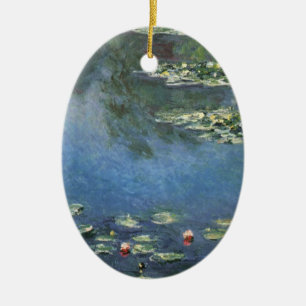 Seerosen von Claude Monet, Vintage Flowers Keramik Ornament