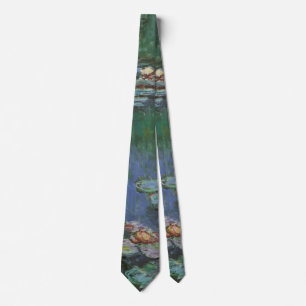 Seerosen von Claude Monet, Vintage Flowers Krawatte