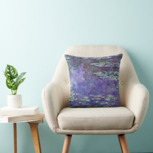 Seerosen von Claude Monet, Vintage Impressionismus Kissen