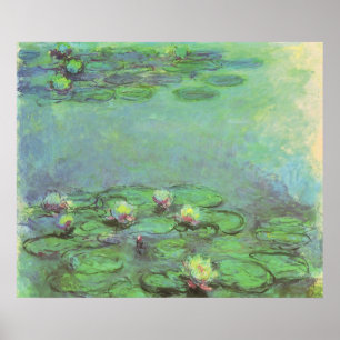 Seerosen von Claude Monet, Vintage Impressionismus Poster
