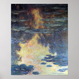 Seerosen von Claude Monet, Vintage-Impressionismus Poster
