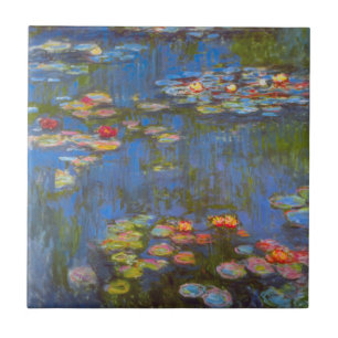Seerosen von Claude Monet, Vintage-Naturkunst Fliese