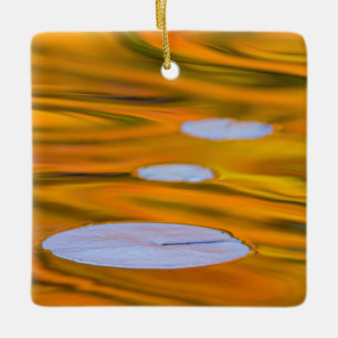 Seerosenblatt auf orangem Wasser, Kanada Keramikornament