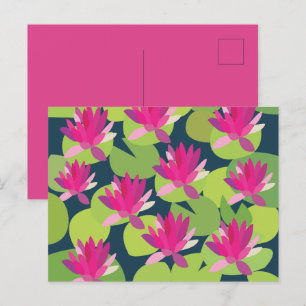 Seerosenblatt Seerose Rosa Lotusblumen Blumenmuste Postkarte