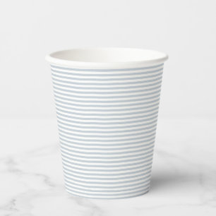 Seersucker blau weiß gestreifte preppy Babyparty Pappbecher
