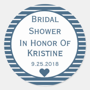 Seersucker Blue Brautparty Anpassbare Aufkleber