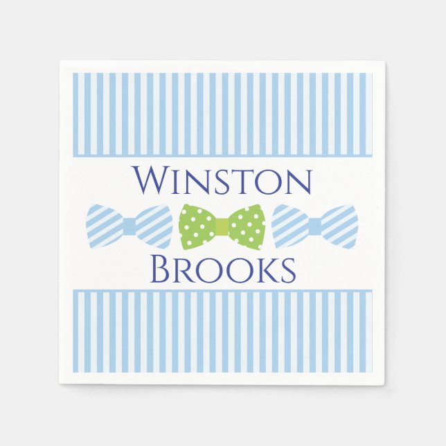 Seersucker Bow Krawatte Baby Duschkabine Party Nap Serviette (Vorderseite)