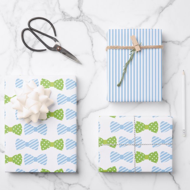 Seersucker Bow Krawatte Geschenkblätter Geschenkpapier Set (Vorderseite)