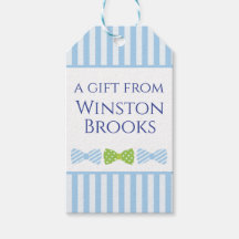 Seersucker Bow Krawatte Personalisierte Gift Tags