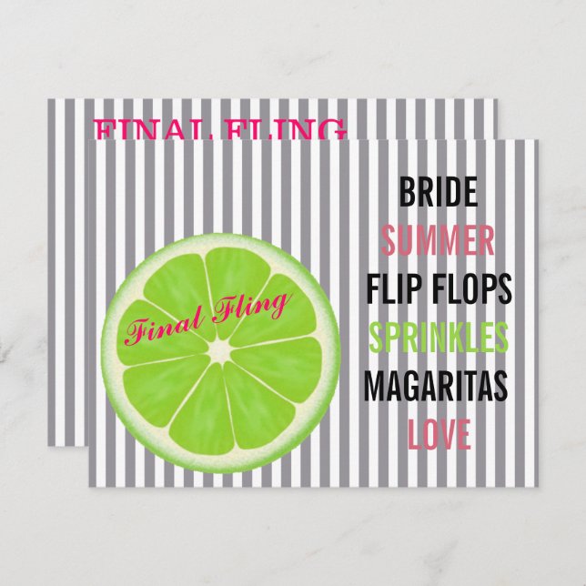 Seersucker Summer Bride Sprinkle Party Einladung (Vorne/Hinten)