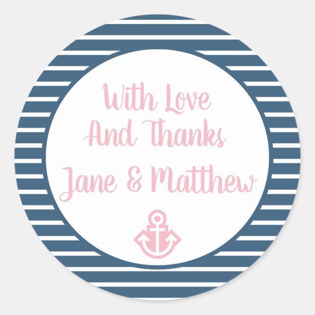 Seersucker Vielen Dank für Ihren individuell anpas Runder Aufkleber (Vorderseite)