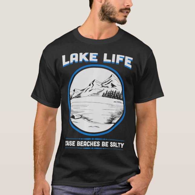 Sees Beach Be Salty Funny Bootfischen T-Shirt (Vorderseite)
