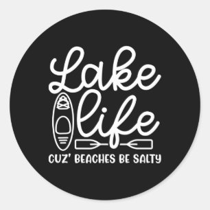 Sees Life Cuz Strände Salty Kayak Niedlicher Spaß Runder Aufkleber