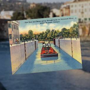 Sees on Savannah River Augusta GA Historic Postkarte