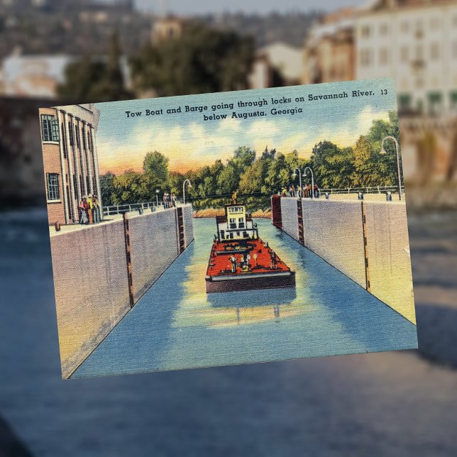 Sees on Savannah River Augusta GA Historic Postkarte (Von Creator hochgeladen)