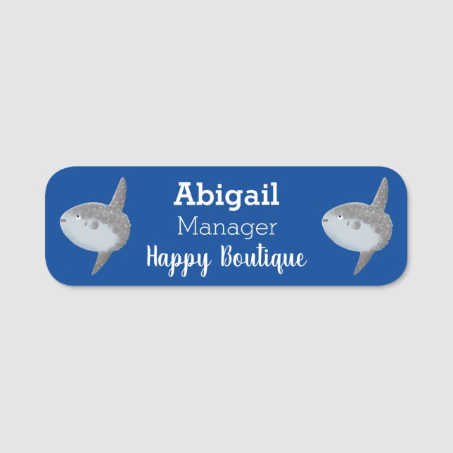 Seesaibling mola niedlicher Cartoon Namensschild (Vorderseite)