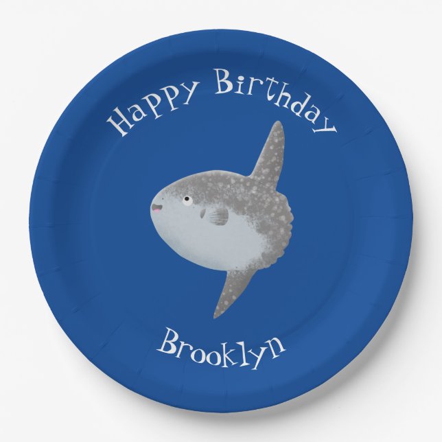 Seesaibling mola niedlicher Cartoon Pappteller (Vorderseite)