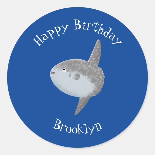 Seesaibling mola niedlicher Cartoon Runder Aufkleber (Vorderseite)