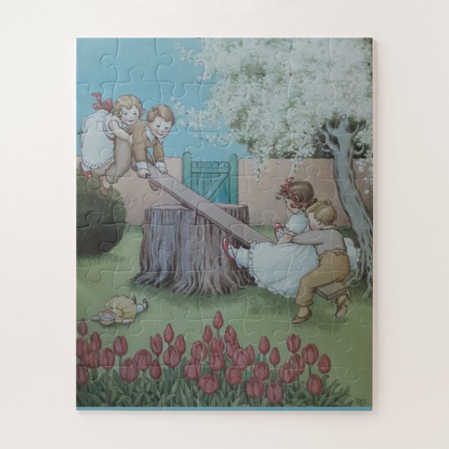 Seesaw Margery Daw nursery rhyme Puzzle (Vertikal)