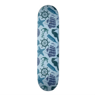 Seeschatten des blauen Musters Skateboard