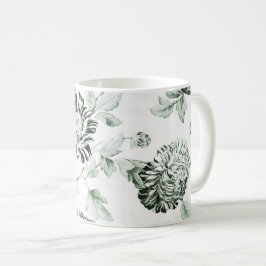 Seeschaum grünes u. weißes Vintages BlumenToile Kaffeetasse