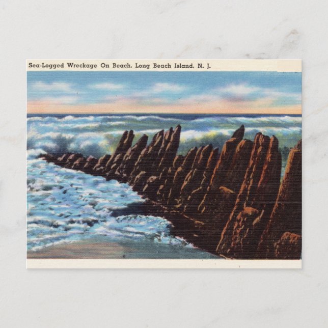 Seeschiff, Long Beach Island, New Jersey Postkarte (Vorderseite)