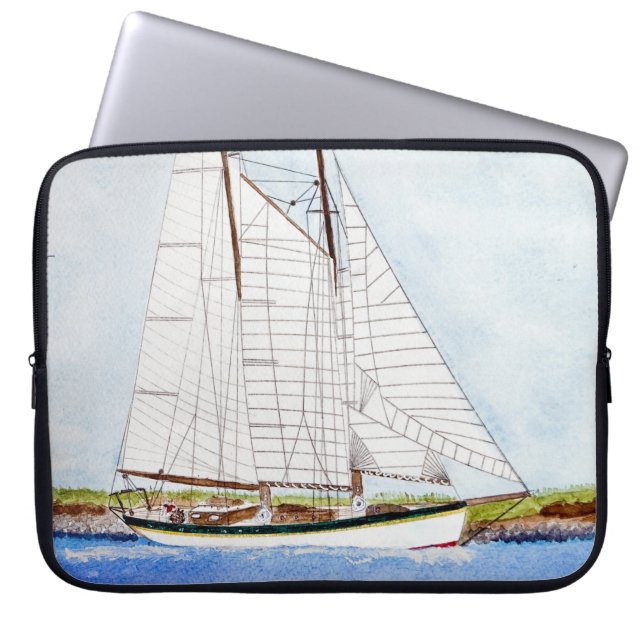 Seeschiff-Seemonogramm 15" Laptop-Gehäuse Laptopschutzhülle (Vorderseite)