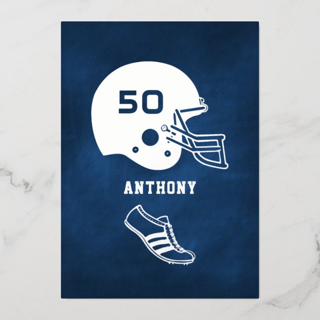 Seeschiffe und Silberfußball Geburtstagskarton Folieneinladung (Vorderseite)