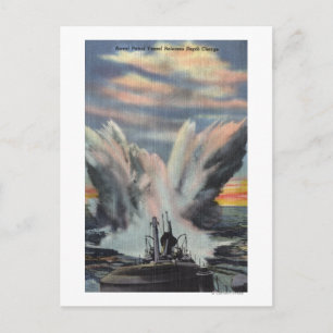 Seeschifffahrt Aussetzen der Depth Charge Postkarte