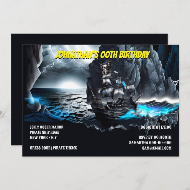 Seeschifffahrt Mondlichtgebirge Einladung (Vorne/Hinten)