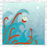 Seeschifffahrts-Seeungeheuer Poster<br><div class="desc">Ein unerschrockenes Segelschiff erhebt sich auf einer gewaltigen Welle in einem stürmischen Meer,  während die Tentakel eines Seemanns aus der Tiefe reichen. Ach!</div>