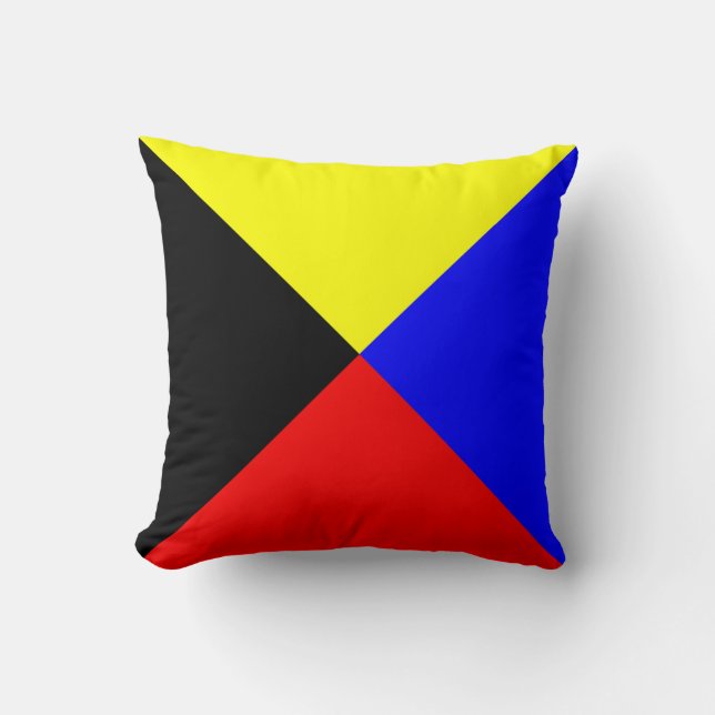 Seeschiffsflagge Z — Zulu Kissen (Vorderseite)