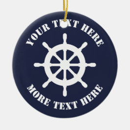 Seeschiffshelm Weihnachtsverzierung für Seemann Keramik Ornament