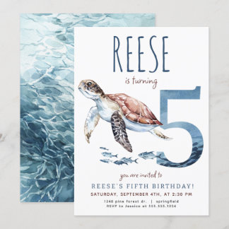 Seeschildkröte 5. Geburtstag Einladung