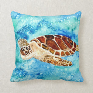 Seeschildkröte-Meeresweltpillow Kissen