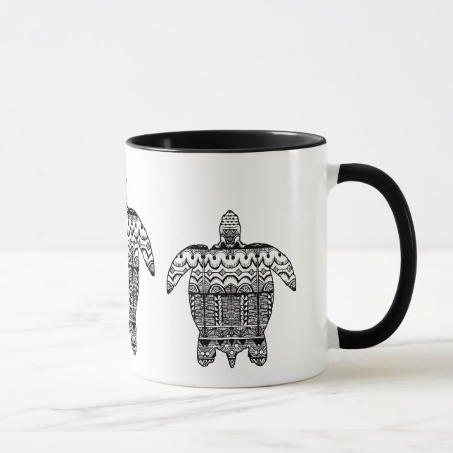 Seeschildkröte-Muster-Tasse Tasse (Rechts)