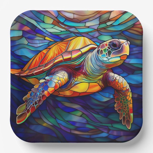 Seeschildkröte Pappteller (Vorderseite)