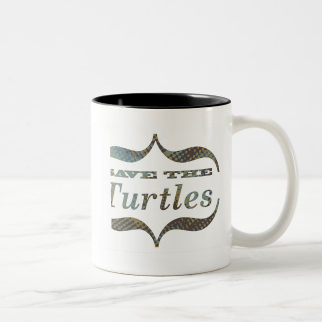 Seeschildkröte-Tasse Zweifarbige Tasse (Rechts)