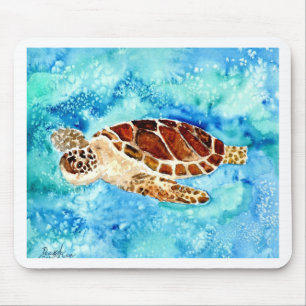 SeeschildkrötemarineMeereswelt Watercolormalerei Mousepad