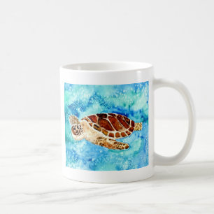 SeeschildkrötemarineMeereswelt Watercolormalerei Tasse