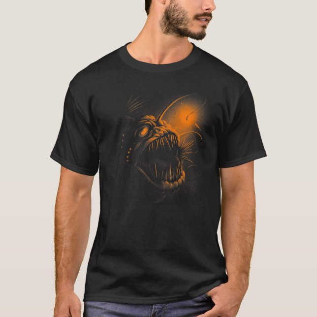 Seeschlechtkreaturen Angler-Tiefseemonster T-Shirt (Vorderseite)