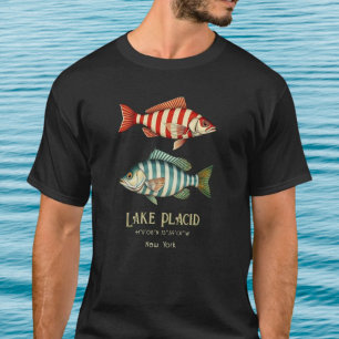 Seesee Placid New York nautische Fischbekleidung T-Shirt