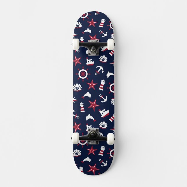 Seeseemuster Skateboard (Vorderseite)