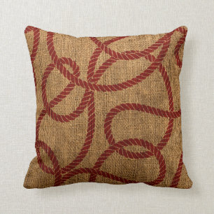 Seeseil im natürlichen und rustikalen Rot Kissen