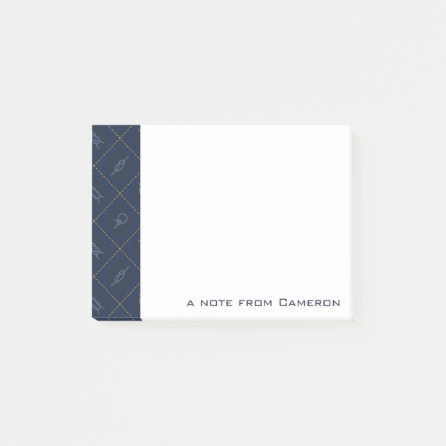 Seeseil-Knoten-Muster | addieren Ihren Namen Post-it Klebezettel (Vorderseite)